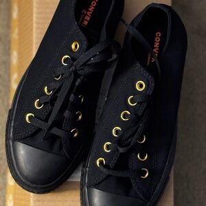 Converse Black Sneakers with Gold Accents
